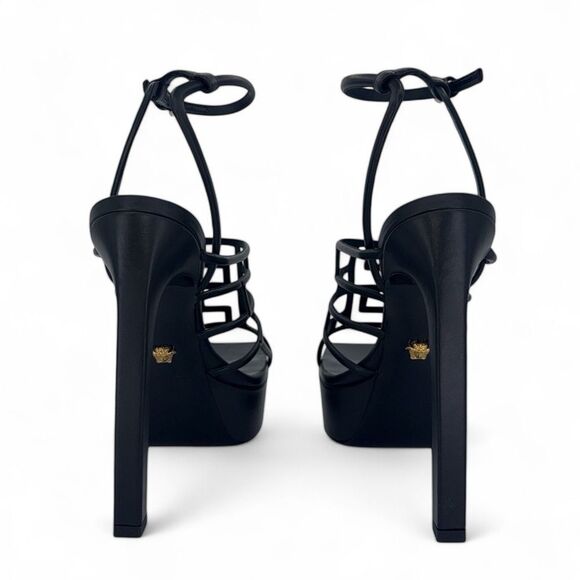 VERSACE Greca Maze Black Medusa Medallion Platform Sandals Size EU39.5 - Picture 8 of 12